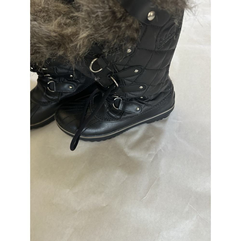 Sorel Tofino Black Grey‎ Waterproof Winter Boots Faux Fur Womens LL1846-011 Sz 8